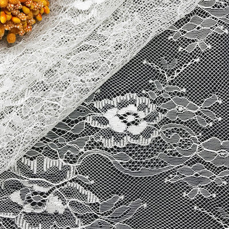 Lace Trim Dress Eyelash Nylon Lace Fabric for Women's Wear Wholesale S 4